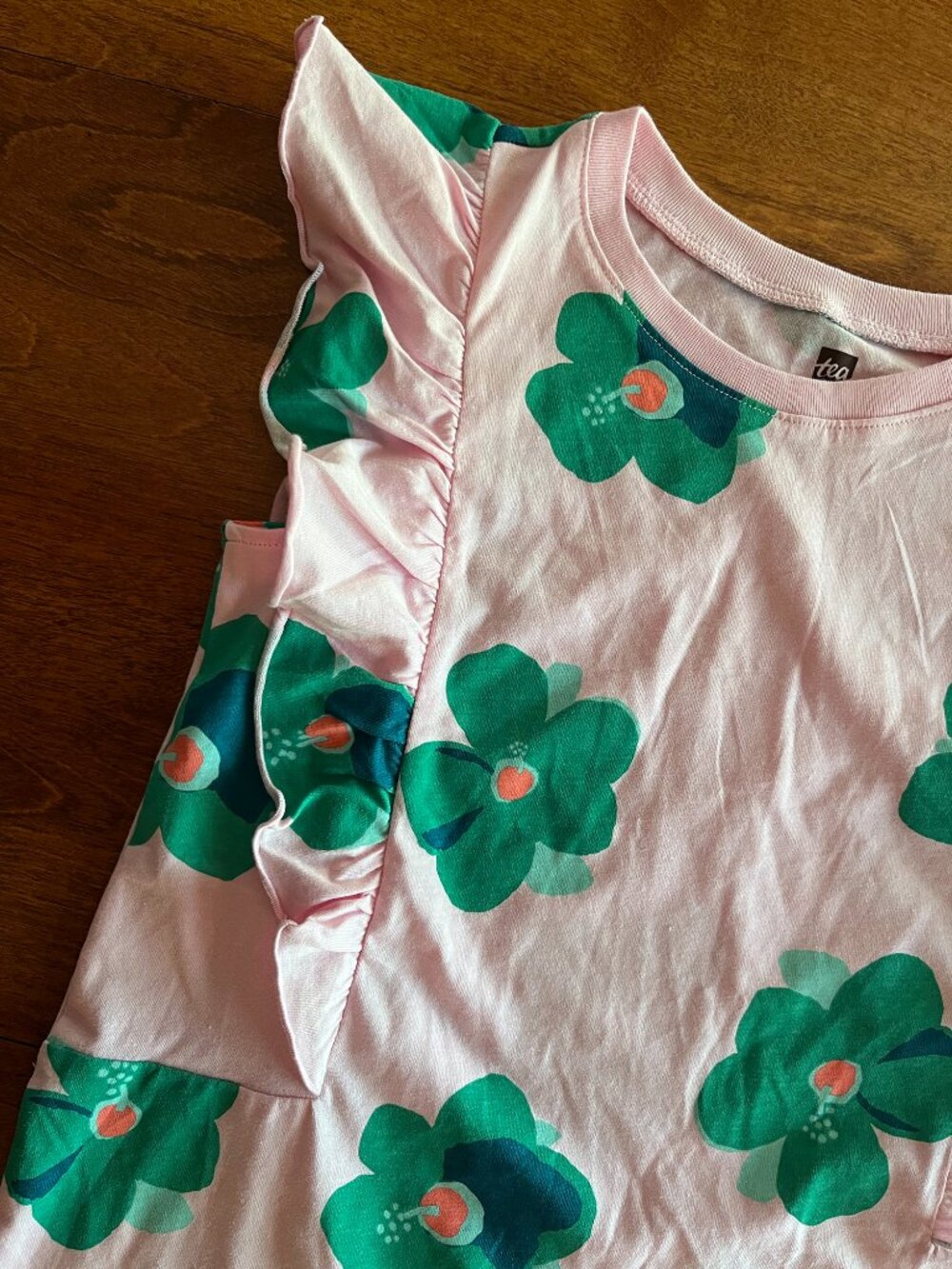 Tea Collection pink and green floral dress 12 NWT - Picture 6 of 8